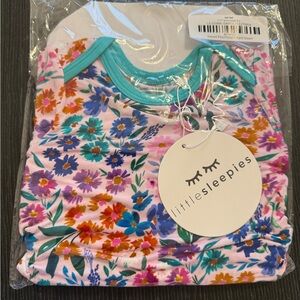 Little Sleepies Floral Kids Pajamas - Pink and Blue